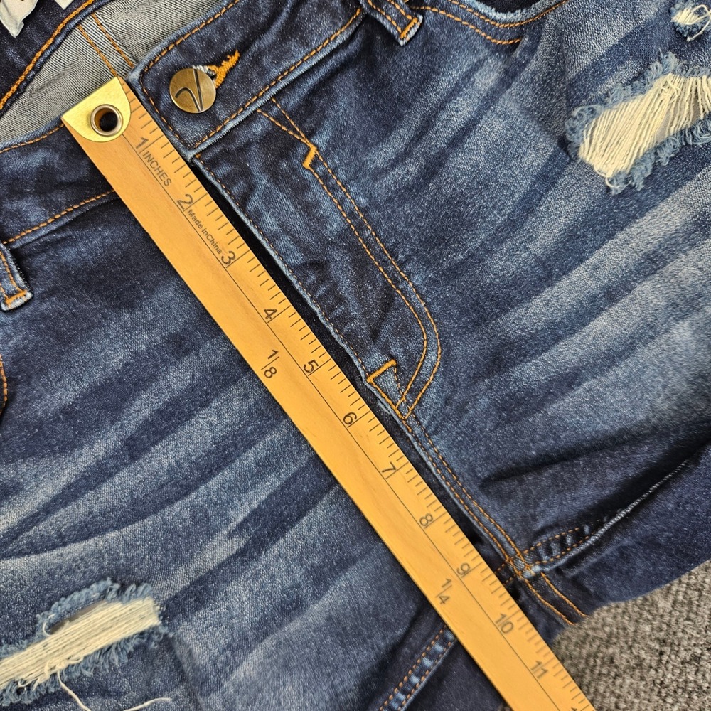 Vigoss Marley Bermuda Shorts Women's 31 Dark Wash Distressed Denim Mid Rise 7" - Picture 5 of 8